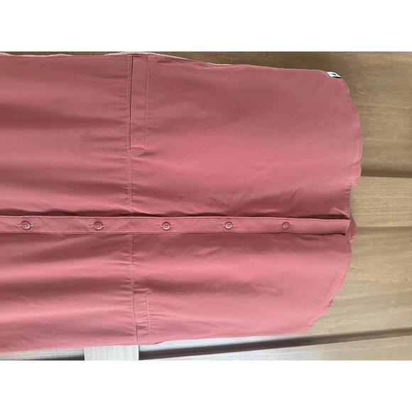 Smartwool Merino Wool Sport Shirt Dress Button Down in Terracotta Pink Medium​ - Picture 12 of 13